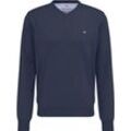 FYNCH-HATTON® Pullover, V-Ausschnitt, Logo-Stickerei, für Herren, blau, 3XL