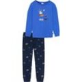 SCHIESSER Nightwear Organic Cotton Schlafanzug, Baumwolle, 2-teilig, für Kinder, blau, 104