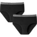 SCHIESSER Panty "Secret Care", 2er-Pack, Menstruations-Unterhose, für Damen, schwarz, 50/52