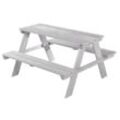 roba Kinder Outdoor+ Sitzgruppe 'Picknick for 4', wetterfeste Sitzgarnitur aus Massivholz, grau