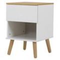 Tenzo Dot Nachttisch Holz/Spanplatte 40x43x60 cm White/Oak Holzwerkstoff/