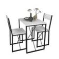 VCM 3-tlg. Holz Metall Essgruppe Küchentisch Esstisch Set Tischgruppe Tisch Stühle Insasi M