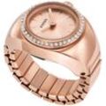 Uhrenring FOSSIL "WATCH RING, ES5320" Armbanduhren goldfarben (roségoldfarben) Damen Quarzuhren