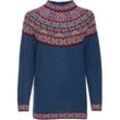 Alpaka-Pullover, Jacquard blau, 40/42