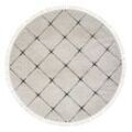 Teppich Moroccan Divine, 240 cm x 240 cm, Farbe weiß, rund, Florhöhe 19mm