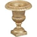 Relaxdays - Dekovase, Gusseisen, HxD: 23 x 19 cm, Vintage Deko Wohnzimmer, antike Vase für Kunstblumen, Pokalvase, gold