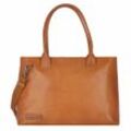 Plevier Rock Amber Schultertasche Leder 43 cm Laptopfach cognac