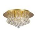Inspired Lighting - Inspired Deco - Dahlia - Flush Decke, 350mm rund, 4 Light G9 Crystal French Gold