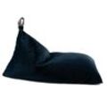 Nobodinoz - Essaouira Sitzsack aus Samt, 115 x 77 cm, night blue