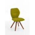 Niehoff Sitzmöbel Merlot Design-Stuhl Stativ-Gestell Massivholz/Stoff Venice 180° Drehbar mit Rückho Green Eiche Massiv