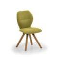 Niehoff Sitzmöbel Merlot Design-Stuhl Stativ-Gestell Massivholz/Stoff Venice Green Wildeiche