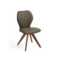 Niehoff Sitzmöbel Colorado Trend-Line Design-Stuhl Gestell Wild-Nussbaum - Leder Napoli oliv grün