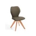 Niehoff Sitzmöbel Colorado Trend-Line Design-Stuhl Gestell Kernbuche - Leder Napoli oliv grün