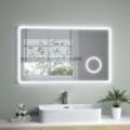 Led Badspiegel Badezimmerspiegel mit Beleuchtung Wandspiegel mit Touchschalter,3-fach Vergrößerung,Energiesparend,IP44, 60x100 cm - S'afielina