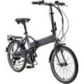 Telefunken E-Bike Faltrad Kompakt F820 unisex 20 Zoll RH 37cm 6-Gang 280 Wh anthrazit