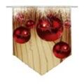 Scheibengardine Weihnachten modern red-brown Scheibenhänger spitz