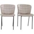 Design-Stühle aus taupefarbenem Samt und schwarzem Metall (2er-Set) SAIGA