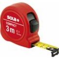 Compact Roll-Maßband Rollmeter 3m mit EG-Prüfzeichen-Genauigkeit 2 rot - Sola