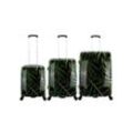 Saxoline® Koffer Palm Leaves, Mit Aluminium-Trolley-System, beige|bunt