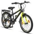 Licorne Bike Carter Premium Mountainbike in 20 Zoll Fahrrad für Kinder Mädchen Jungen 6 Gang Shimano Schaltung