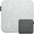 Dunedesign - Square Felt Cushion for chairs 35x35 Warm 8mm Thin Seat Cushion Reversible Grey - grau