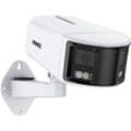 6MP PoE-Außenüberwachungskamera mit Doppelobjektiv, Panorama-IP-Sicherheitskamera mit 180°-Ansicht, Farbnachtsicht, Personen-/Fahrzeugerkennung,