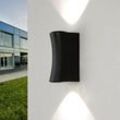 Licht-erlebnisse - led Außenlampe Wand IP54 Schwarz Haus Hof 3000 k Aluminium Up Down Außenwandlampe - Schwarz