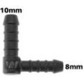 WamSter® L 90° Schlauchverbinder Pipe Connector reduziert 10mm 8mm Durchmesser