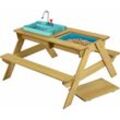 Holz Spieltisch & Matschtisch Murmeltier inkl. Waschbecken und Sandkasten Natur 89x94x51 cm - Tp Toys