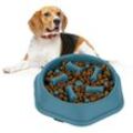 Relaxdays - Anti Schling Napf, Futternapf für Hunde, Tiernapf 500 ml, langsames Fressen, Hundenapf spülmaschinenfest, blau