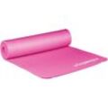 1 x Yogamatte, 1 cm dick, für Pilates, Fitness, gelenkschonend, mit Tragegurt, Gymnastikmatte 60 x 180 cm, pink