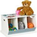 Kinderregal mit Hundemotiv, 3 Fächer, HxBxT: 32,5 x 60 x 36 cm, Mädchen & Jungen, mdf, Bücherregal, bunt - Relaxdays