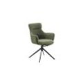 MCA PELION 4 Fuß Stuhl mit Armlehnen Stahl/Stoffbezug 360° drehbar Olive/Schwarz Matt