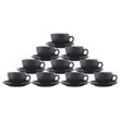 Maxwell & Williams Kaffeetassen mit Untertassen Caviar Black 250 ml 10er Set
