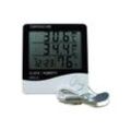 Trade Shop Traesio - digitales thermometer hygrometer temperatur feuchtigkeit zeit datum haus HTC-2 mit sonde
