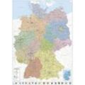 Deutschlandkarte xxl Poster Politische Landkarte 100x140 Politische Karte der Bundesrepublik Deutschland