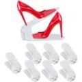 8 x Schuhstapler verstellbar, Schuhorganizer für hohe & flache Schuhe, rutschfest, Schuhhalter Höhe: 11,5 - 20 cm, weiß