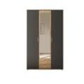 Schlafkontor Hanau Kleiderschrank + Spiegel Holzwerkstoff Melamin 3 Türen 120x196x54 cm Graphit/Artisan Eiche