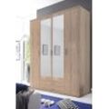 Schlafkontor Karl Kleiderschrank + Spiegel Holzwerkstoff Melamin 4 Türen 160x196x54 cm Eiche Sonoma