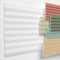 HEXIMO Lamellenwand XPS Akustikpaneele Wandverkleidung weiß Wandpaneele Lamellen Styropor Paneele: 1 Paneel / 0.46 m², HLM-5-02