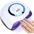 VINGO 168W LED UV Nagel Lampe Nageltrockner Nagellampe Gel Lichthärtungsgerät Nagellacktrockner mit 4 Timer - Weiß