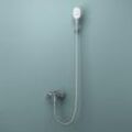 Doporro - edles Duschsystem mit Handbrause-Set Einhebelmischer inkl. Wasserstrahlarten Dusch-Set für Duschen & Badewannen - Silber