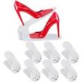 8er Set Schuhstapler verstellbar, Schuhorganizer für hohe & flache Schuhe, rutschfest, h: 11,5 - 20 cm, weiß - Relaxdays