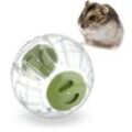 Relaxdays - Hamsterball, ø 18,5 cm, Laufkugel für Hamster & Mäuse, Kunststoff, Nagerspielzeug zum Laufen, transparent/grün