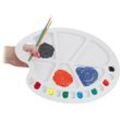 Relaxdays - 1 x Mischpalette für Farben, Malpalette mit Griffloch, für Schule und Künstler, mit 20 Mulden, Kunststoff, weiß