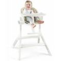 4 in 1 Babyhochstuhl umwandelbar mit 5-fach verstellbarer Höhe, abnehmbarem & waschbarem Tablett, Sitzkissen, Babystuhl, Kinderstuhl aus Aluminium