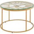 WOHNLING Couchtisch Glas gold 60,0 x 60,0 x 43,0 cm