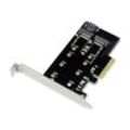 Conceptronic CONCEPTRONIC PCI Express Card 2-in-1 M.2 SSD PCIe Adapter Netzwerk-Adapter
