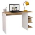 VCM Holz Schreibtisch Computertisch Arbeitstisch Bürotisch Büro Tisch Denkas (Farbe: Weiß / Honig-Eiche)