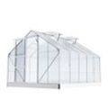 GARMIO® Gewächshaus ARONA 310x250cm für den Garten, Alu Frühbeet inklusive Fundament, 4 Dachfenster Treibhaus Aufzucht